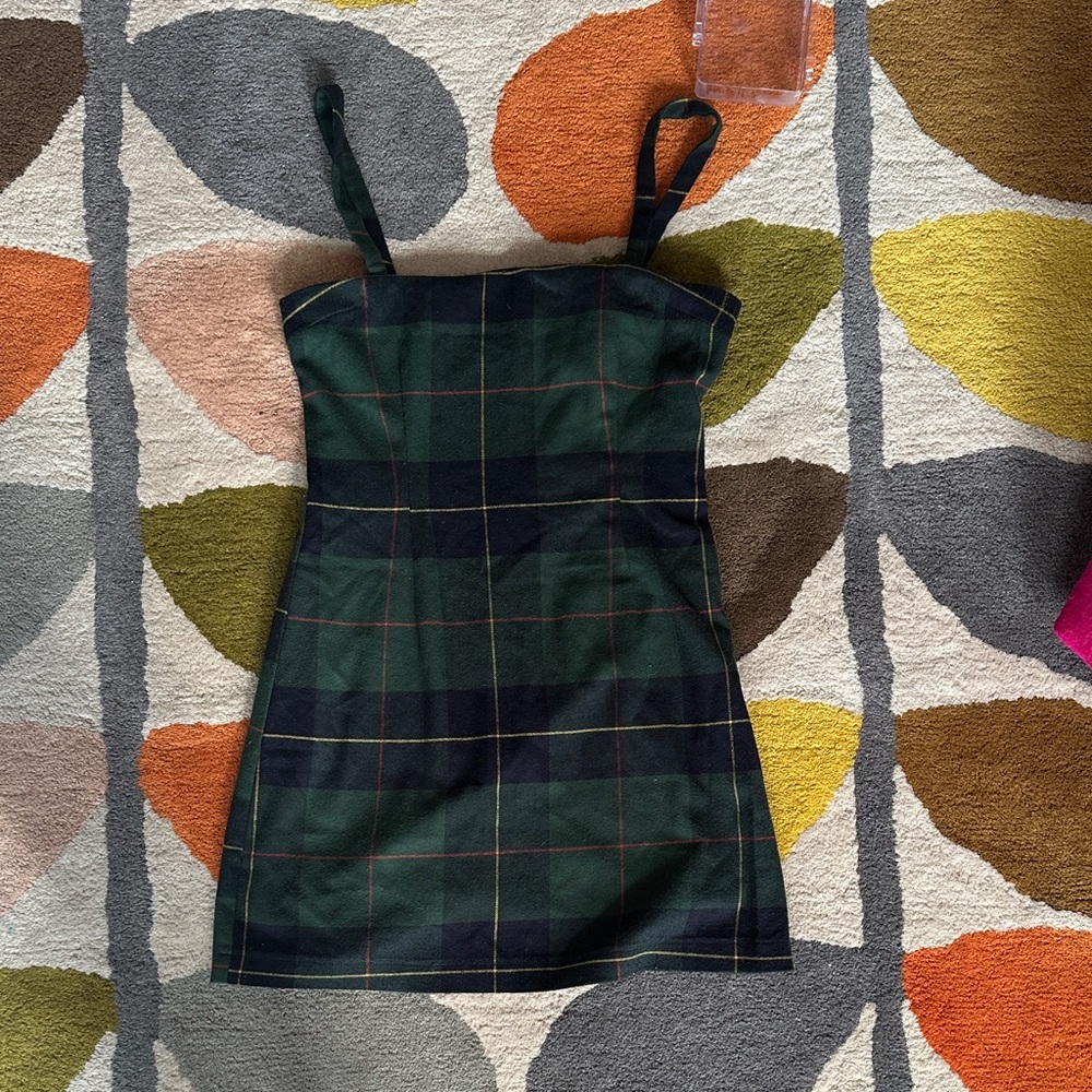 Plaid Green and Black Dress